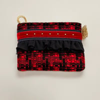 ポーチミニ　・　Japan  red navy  tweed 　25