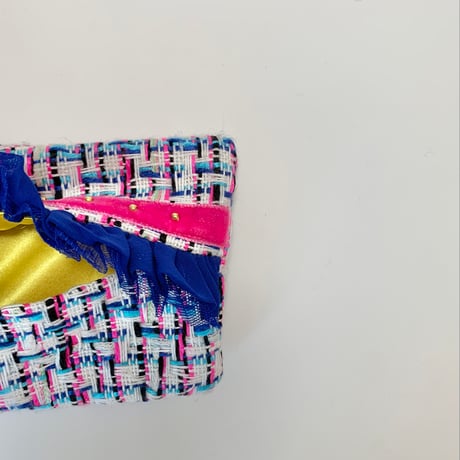 ティッシュケース( England tweed ・pink ribbon Blue frill  )