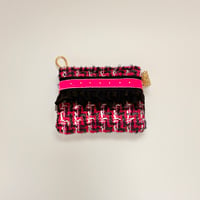 ポーチミニ　・　England  pink Black  tweed 　15