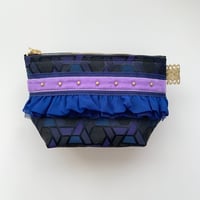 ポーチマチ付き( navy block 西陣織 ・ navy purple  ribbon)