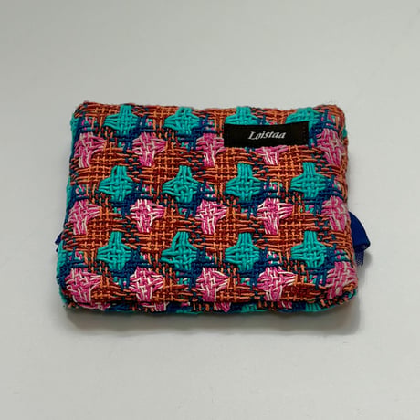 ティッシュケース・ England  brown blue pink  tweed 16