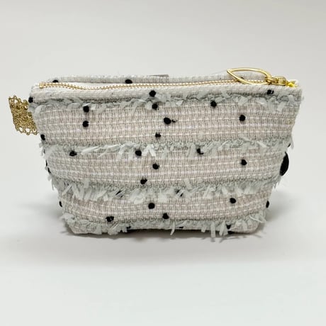 ポーチマチ付き・England grey dot tweed 4