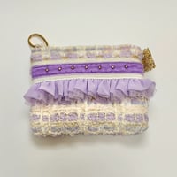 ポーチミニ　・　England  White purple  tweed 　11
