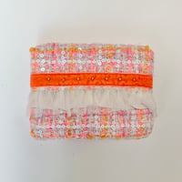 ティッシュケース( England tweed ・orange ribbon  white frill  )