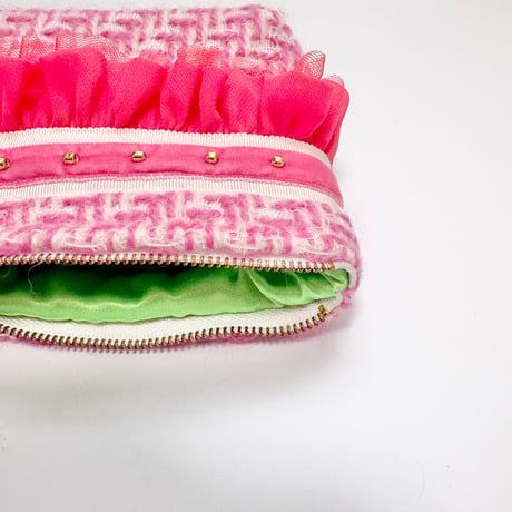 ポーチマチ付き・Japan pink tweed 20