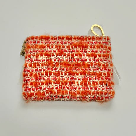 ポーチミニ　・　France  red orange tweed 　26