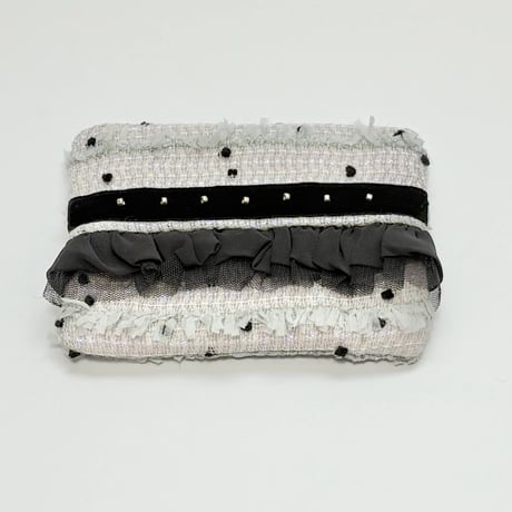 ティッシュケース・ England  gray dot  tweed 18