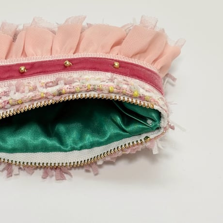 ペンケース・England  pink feather  tweed   4