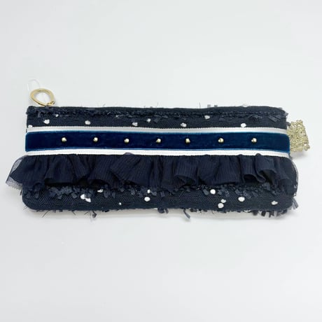 ペンケース・England  navy dot  tweed  11