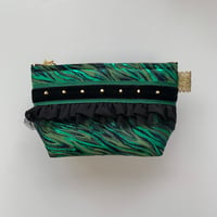 ポーチマチ付き( Green flame 西陣織 ・ Green Black  ribbon)