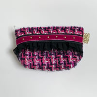 ポーチマチ付き（England Black pink tweed・Black pink  ribbon Black frill)