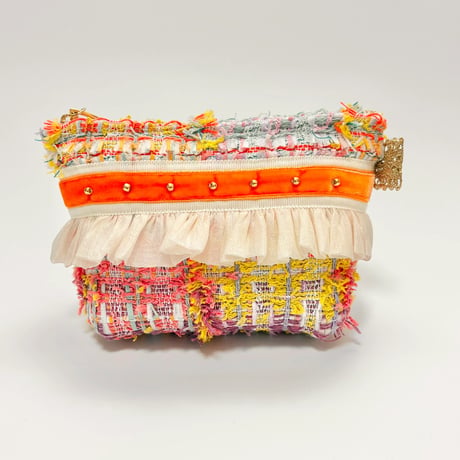 ポーチマチ付き・England Pastel colorful tweed 11