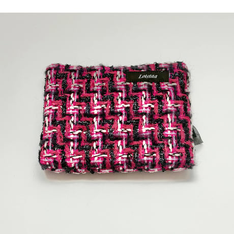 ティッシュケース ・ England pink black tweed 2