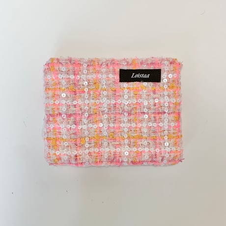 ティッシュケース( England tweed ・orange ribbon  white frill  )
