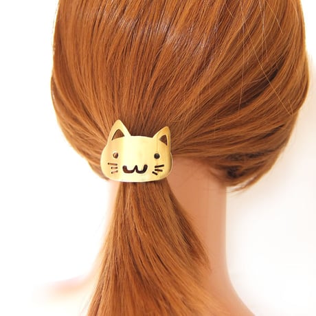 丸顔もきゅ猫のへアアクセサリー