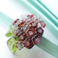 紫陽花の帯留め（ビンテージピンク）