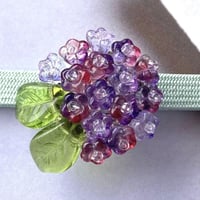 紫陽花の帯留（ベリーパープル）