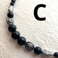 シルバー×黒の男性用羽織紐（C）
