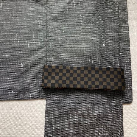 孔雀とブロックチェックのリバーシブル角帯