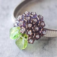 紫陽花の帯留め（濃紫）