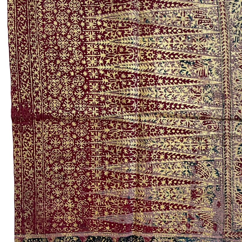 専用他の方発送×茜地クリシュナ模様金更紗　古代エジプト インドネシア スマトラ島 金更紗 B2308-07 | ASIAN ACCENTS