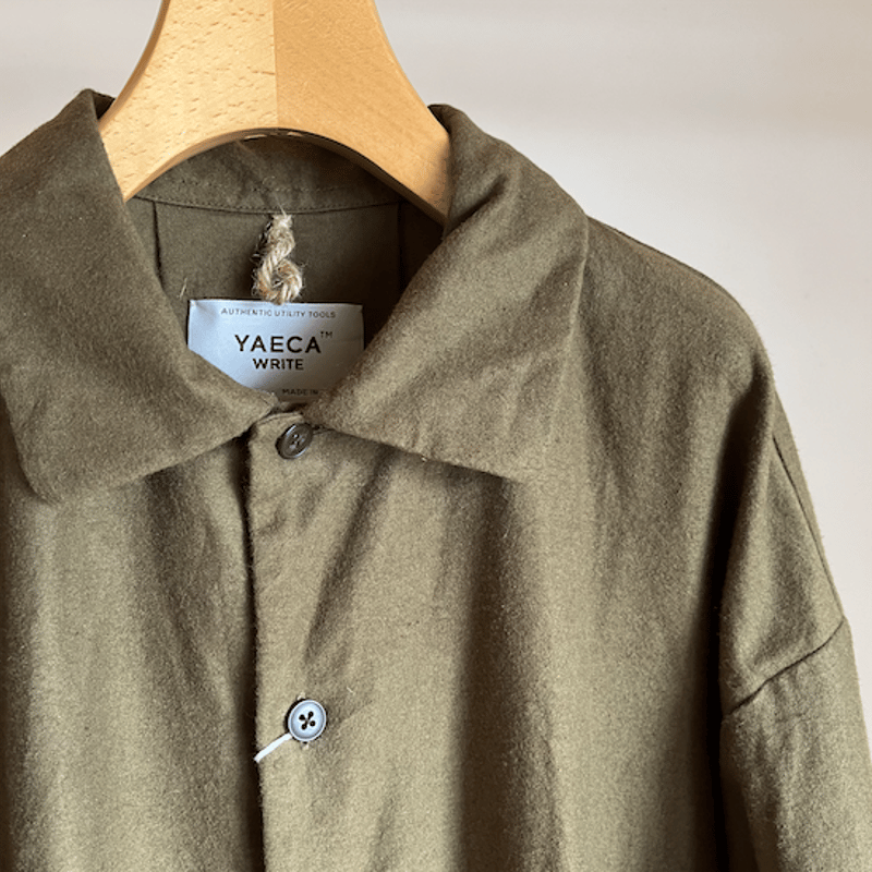 YAECA WRITE WOMEN WORK SHIRT DRESS KUSAKI OLIVE...