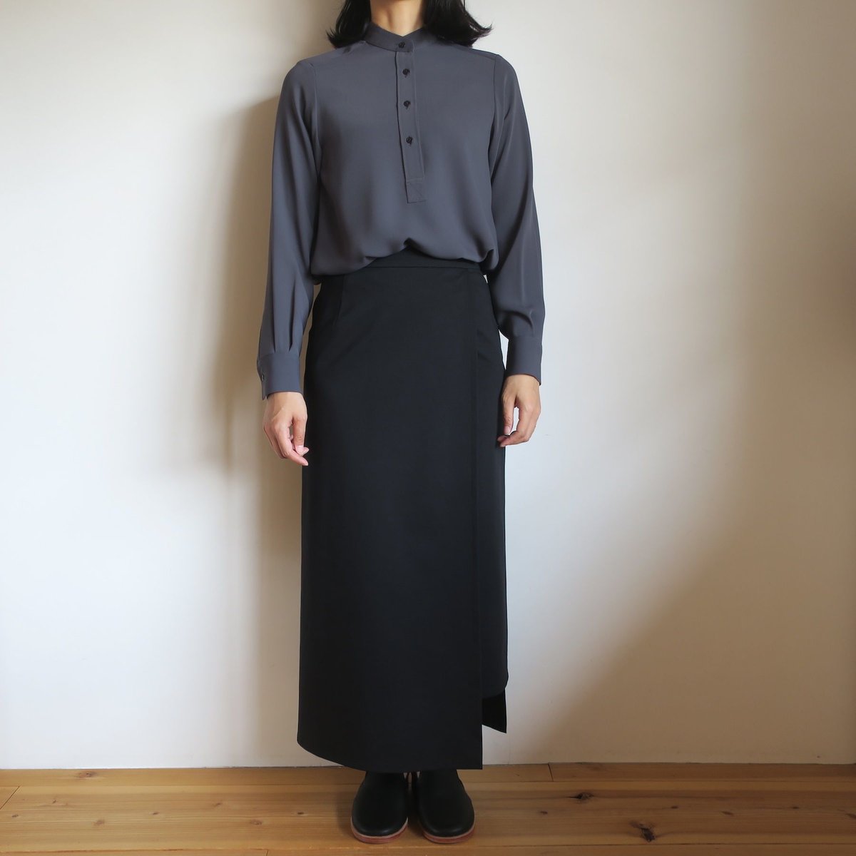 22AW Graphpaper Compact Ponte Skirt グレーコンパクトポンチスカート