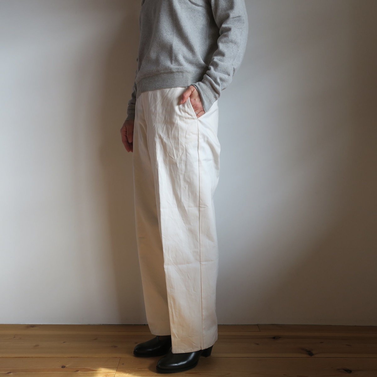 53091● YAECA CHINO CLOTH PANTS CREASED