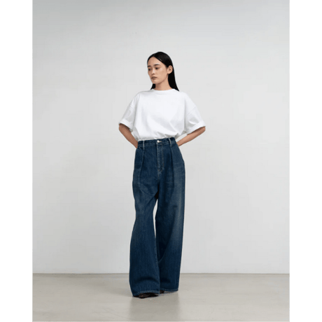 Graphpaper WOMEN　Selvage Denim Two Tuck Wide Pants 　GL251-40189DB