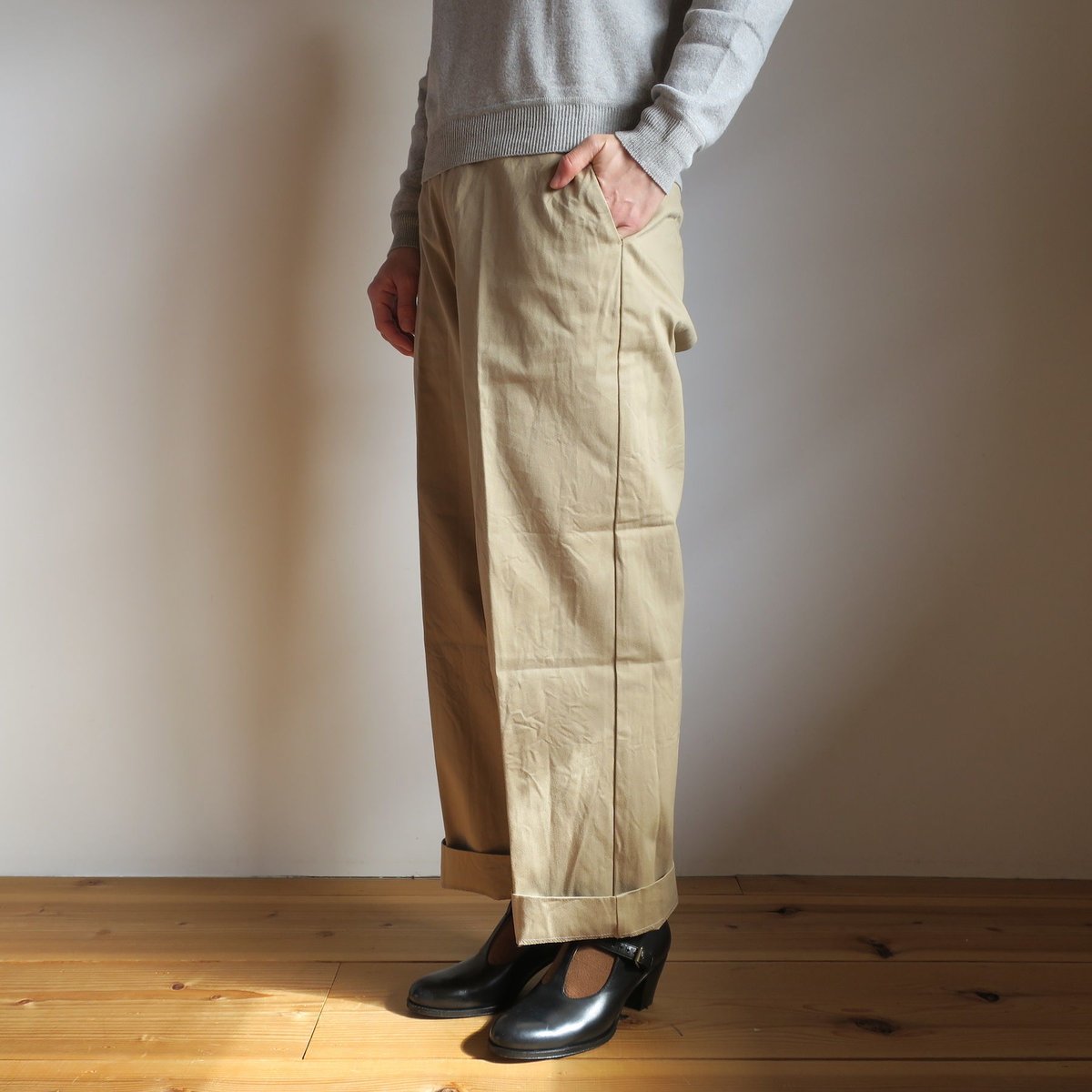 53091● YAECA CHINO CLOTH PANTS CREASED