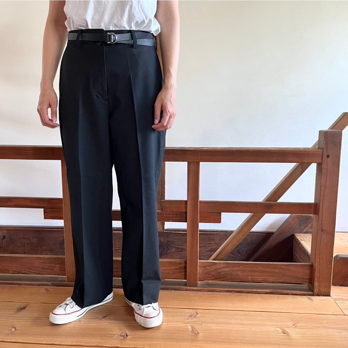 YAECA CONTEMPO ブラック スラックス 未使用　 Sサイズ YAECA (ヤエカ) CONTEMPO 2WAY PANTS PIPED / コンテンポツーウェイ