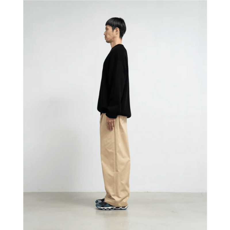 グラフペーパー ウェストポイント ワイド チノ ストレート トラウザーズ