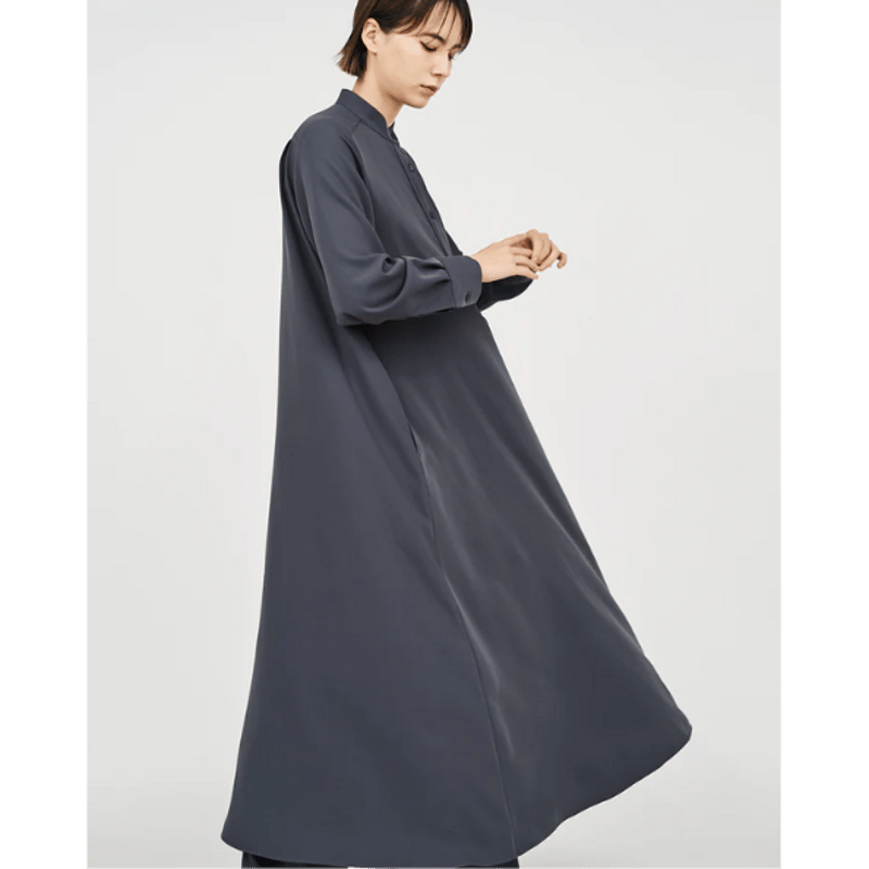 Graphpaper WOMEN Satin Band Collar Dress GL233-