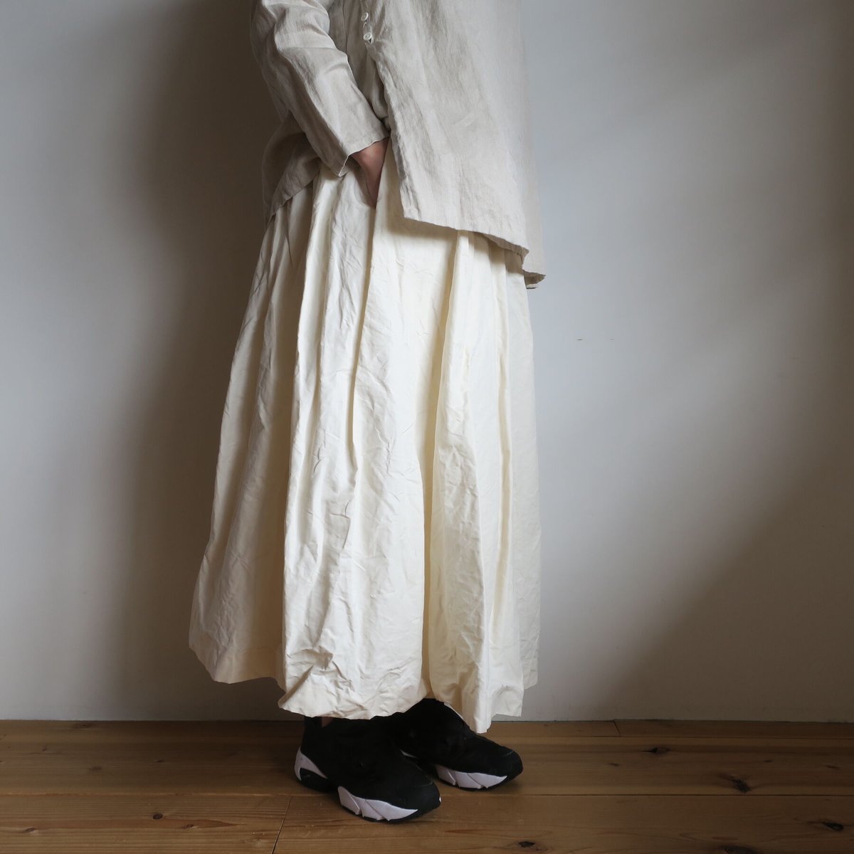 YAECA WRITE WOMEN TUCK CULOTTE WHITE 91632 | BENTO