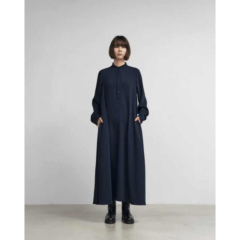 Graphpaper WOMEN Satin Band Collar Dress GL241-