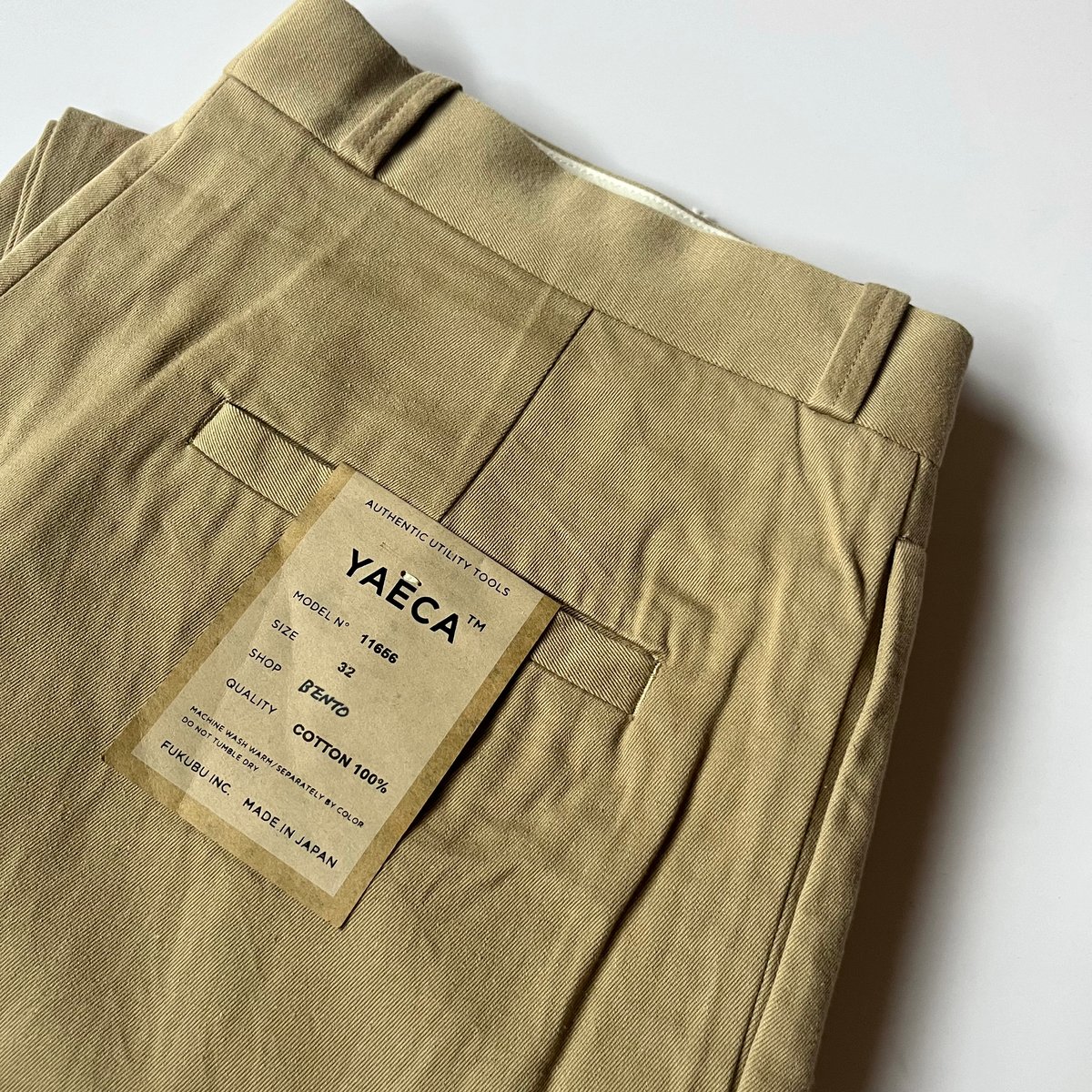 YAECA MEN CHINO CLOTH PANTS TUCK TAPERED 11656 