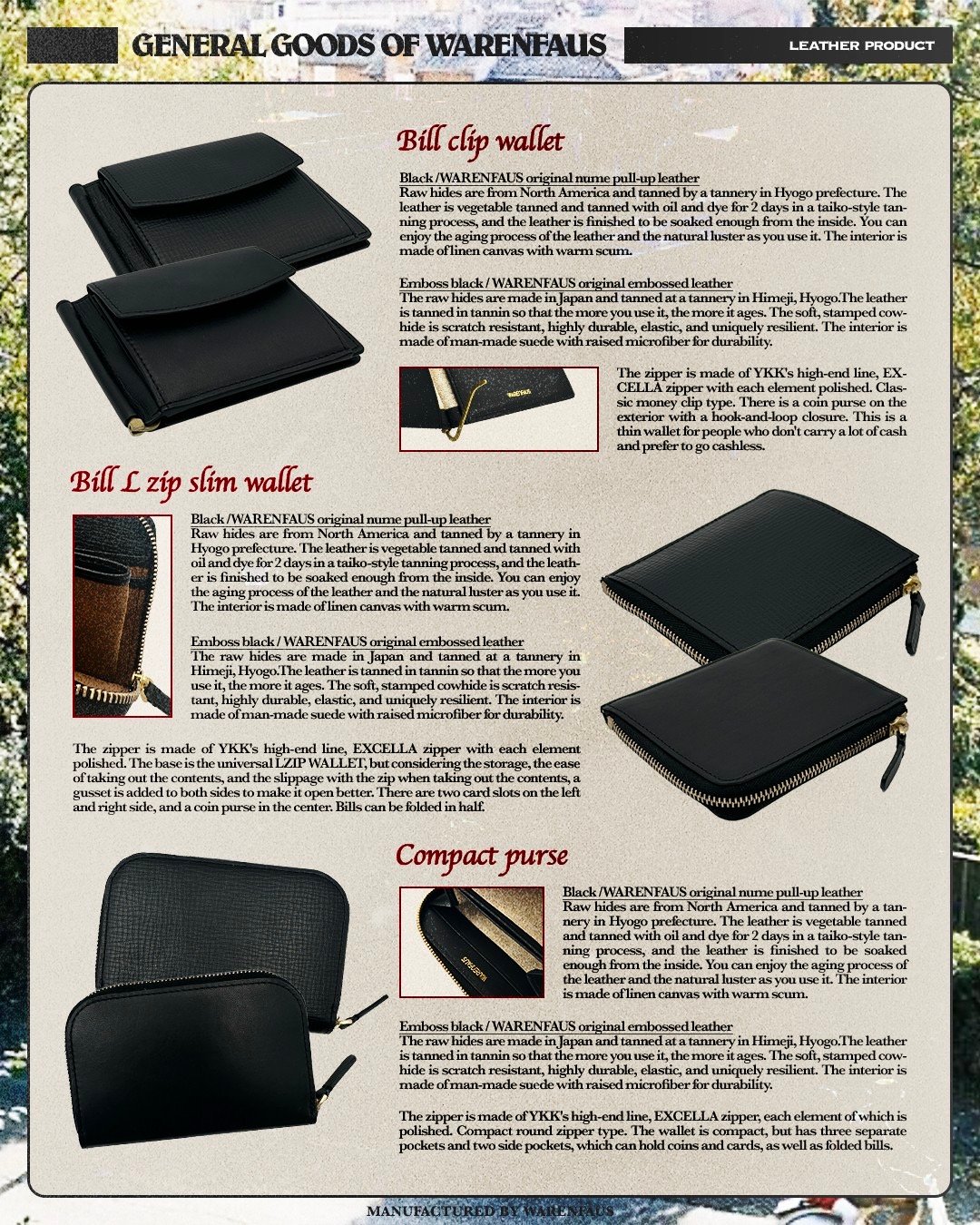 小物 WARENFAUS Bill L Zip Slim Wallet e09446ff48989dd72397e063adb4f8