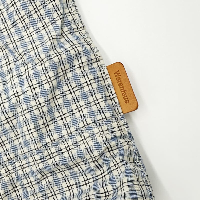 Plaid magazine shoulder / Sky | WARENFAUS