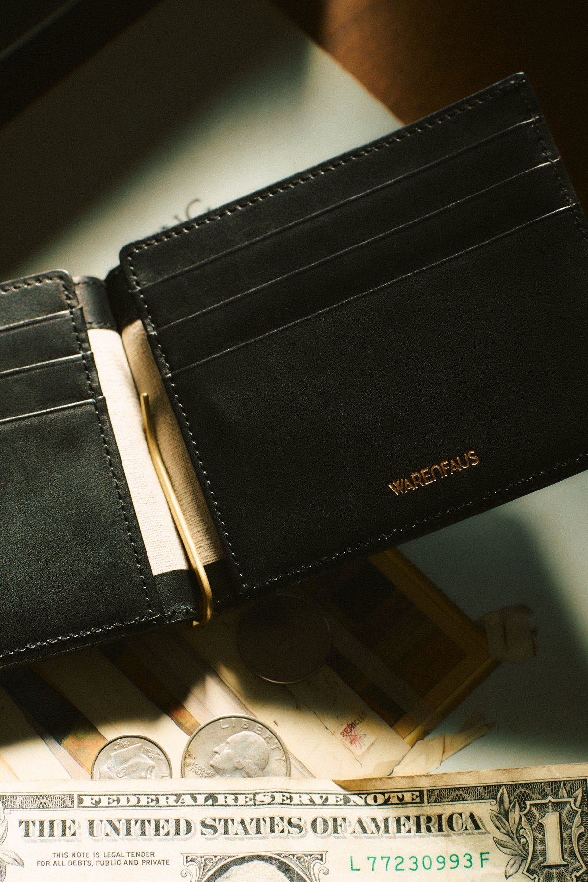 Bill clip wallet / Black | WARENFAUS