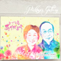 ■picktap's gallery■<額無し>サンクスボード■中台紙■水彩調　A3サイズ