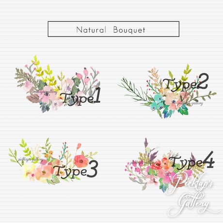 ■picktap's gallery■ナチュラルブーケ　A3サイズ<額無し>