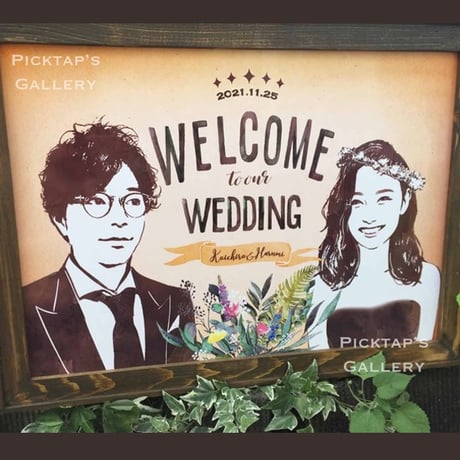 ■picktap's galleryウッド額セット■ウェルカムボード A3サイズ