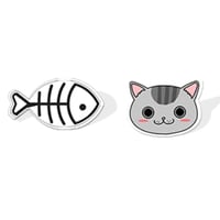 ネコと魚のピアス
