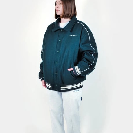 APPLEBUM collared melton stadium jacket