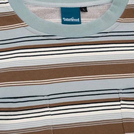 INTERBREED French Terry Striped Tee / Sax (サックス)