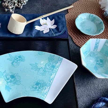 【Christina Reefa転写紙】芍薬の宵(花緑青)