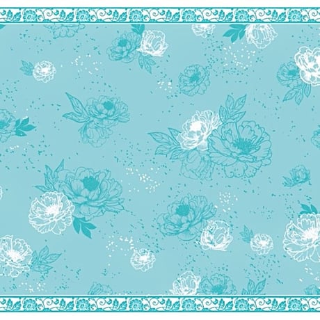 【Christina Reefa転写紙】芍薬の宵(花緑青)