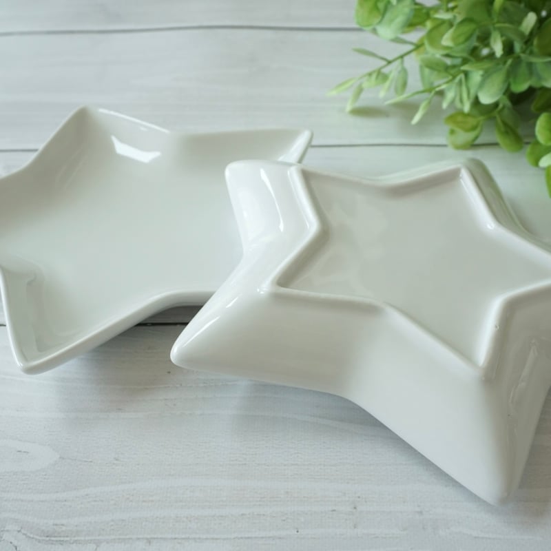 白磁】星型プレート 16.3×14【レターパック不可】 | Anela Style