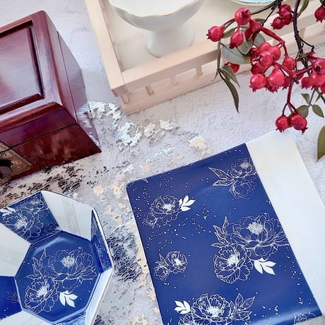【Christina Reefa転写紙】芍薬の宵(瑠璃紺)