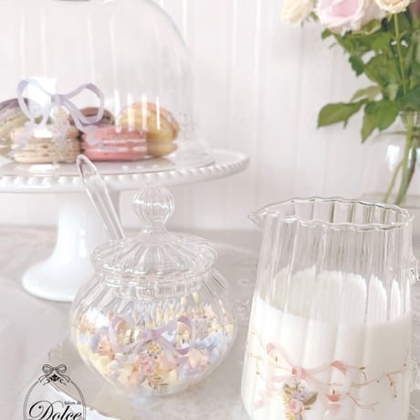 【Dolce転写紙】ガラス用ドルチェリボン(ピンク＆パープル)